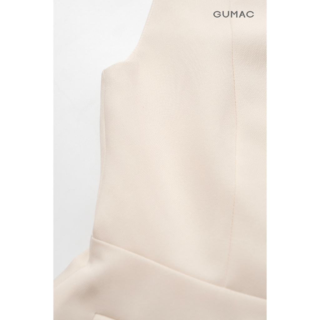 Áo Gile Nữ GUMAC Form Peplum Cổ Tròn Đánh Eo Nhẹ Tôn Dáng Sang Trọng AG03026