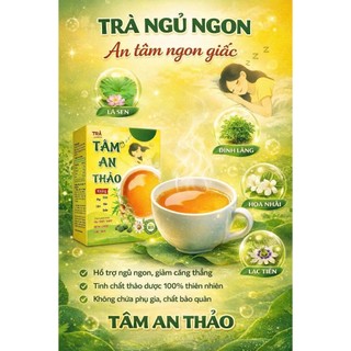 Trà Tâm An Thảo Chính Hãng Cao Cấp Hộp 30 Gói ✅ Cải thiện giấc ngủ giúp ngủ ngon giảm đau đầu căng thẳng stress thư giãn