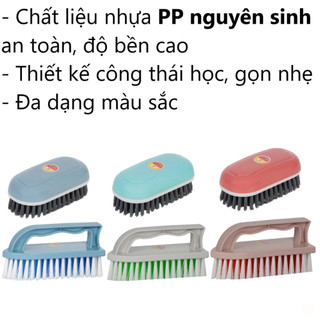Bàn chải chà quần áo giày dép có tay cầm Việt Nhật đa năng ms: 5856 #A10