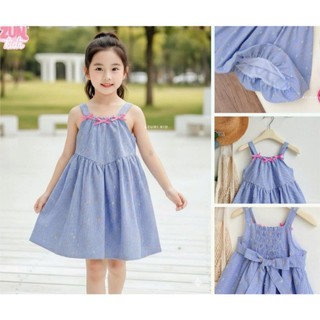 Đầm Dây Bé Gái Nơ Xinh AZD623 – Váy Công Chúa Tùng Xòe Bồng, Mềm Mát Đi Biển Du Lịch