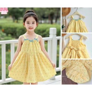 Đầm Dây Bé Gái Nơ Xinh AZD623 – Váy Công Chúa Tùng Xòe Bồng, Mềm Mát Đi Biển Du Lịch
