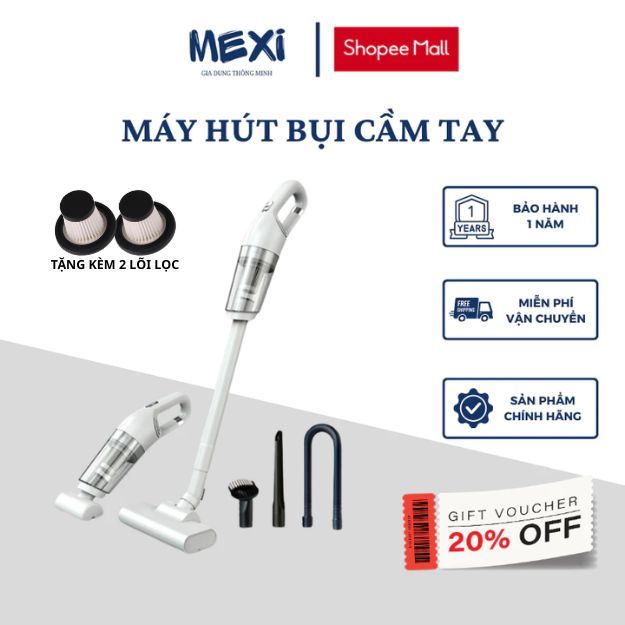 Máy hút bụi cầm tay MEXI mini đa năng không dây lực hút 20000 pa hút bụi sàn nhà, ô tô, góc hẹp