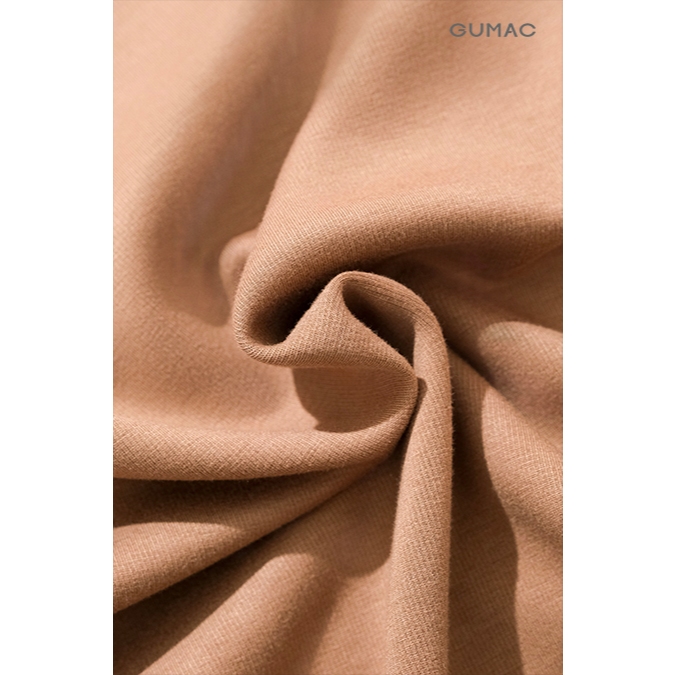 Áo Thun Nữ Kiểu Lệch Vai GUMAC Form Ôm Slimfit Nhún Nhẹ Eo Chất Thun Mịn Mềm Mát Co Giãn ATF03031