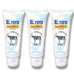 Bám Combo 3 Tuýt Sữa Rửa Mặt E100 Sữa Bò – Dưỡng Da Sáng Mịn, Giảm Mụn, Làm Sạch Dịu Nhẹ 80ml