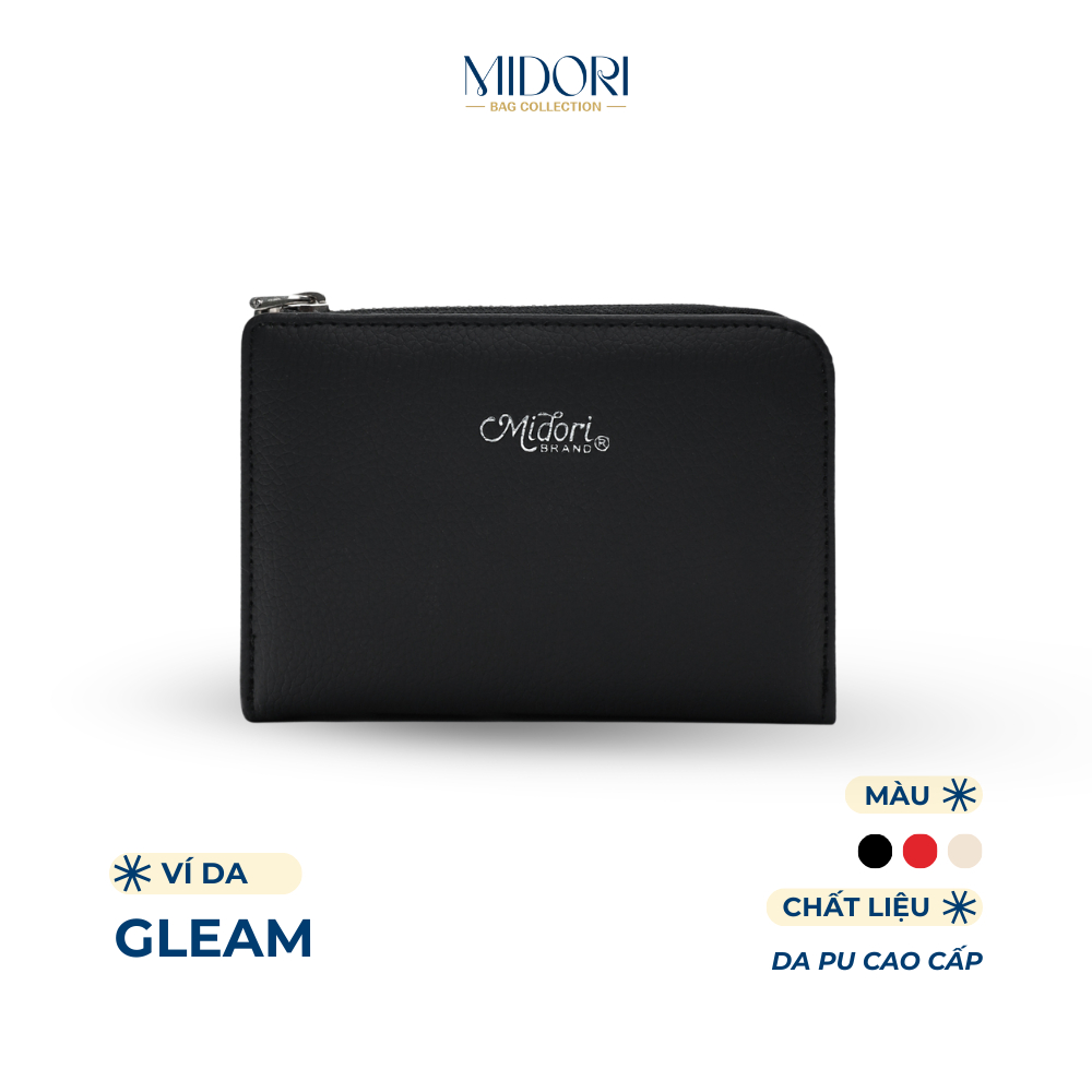 Ví Ngang Nam Nữ Da PU Cầm Tay Gleam Bóp Đựng Tiền Thẻ Nhiều Ngăn Unisex | MIDORI BAG COLLECTION