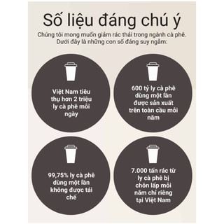 Ly Bã Cà Phê AirX Coffee – Ly Uống Cà Phê Tái Chế Thân Thiện Môi Trường – Ly Togo 300ml