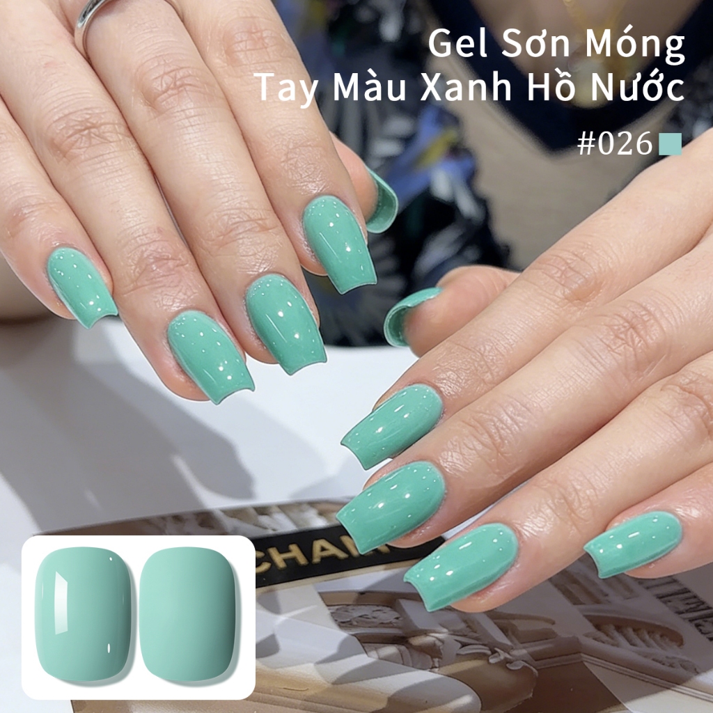 XEIJAYI 10ml - Sơn móng tay dạng gel màu xanh lá cây hồ, độ bão hòa cao, thích hợp cho việc tự làm nghệ thuật vẽ móng.
