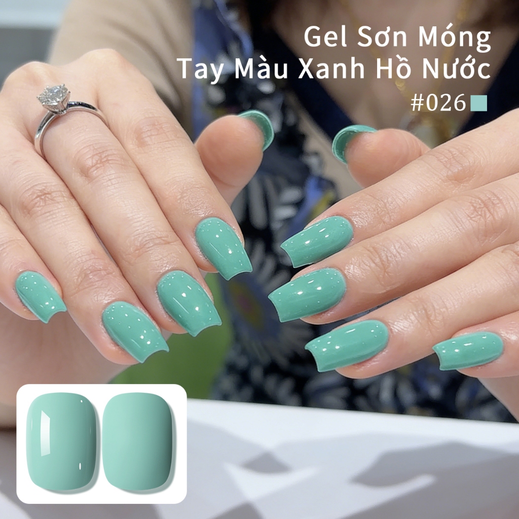 XEIJAYI 10ml - Sơn móng tay dạng gel màu xanh lá cây hồ, độ bão hòa cao, thích hợp cho việc tự làm nghệ thuật vẽ móng.