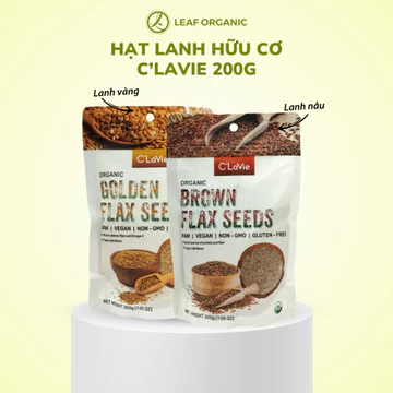 Hạt lanh hữu cơ C'LaVie 200g - Rang chín lên ăn, làm sữa hạt, ủ tóc