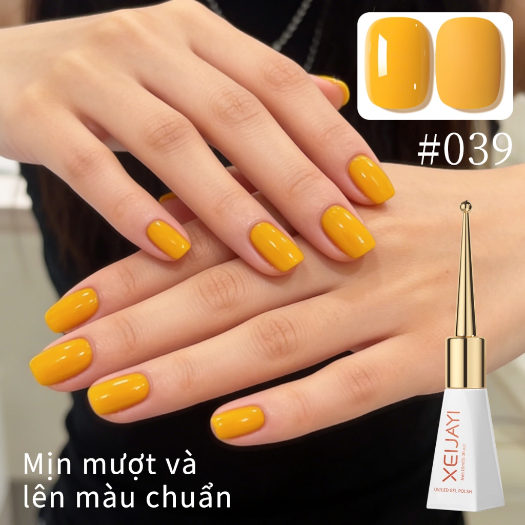 XEIJAYI 10ml-Sơn móng tay dạng gel màu vàng xoài mới, thích hợp sử dụng tại salon và cho mọi tông da