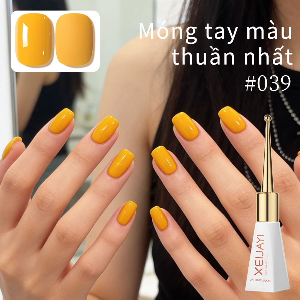 XEIJAYI 10ml-Sơn móng tay dạng gel màu vàng xoài mới, thích hợp sử dụng tại salon và cho mọi tông da