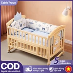 TableTrove nôi cho bé sơ sinh ngủ 3in1 Đa Năng Biến Thành Bàn Học & Nôi Đưa Điều Chỉnh Chiều giao Mosquito Netting — ảnh 1
