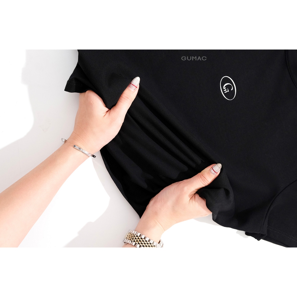 Áo Thun Ôm Nữ Gmorning - GUMAC Áo Phông Baby Tee Cổ Tròn Thun Cotton Trơn Basic Co Giãn Tôn Dáng YATD12002