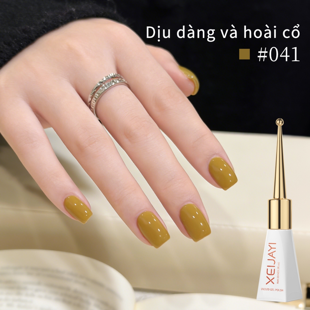 XEIJAYI 10ml- Sơn móng tay dạng gel màu vàng gừng cổ điển, bền màu và thích hợp sử dụng trong salon.