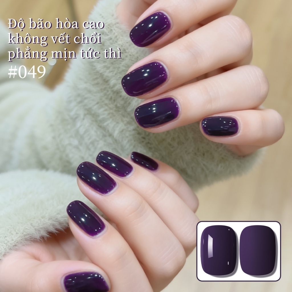 XEIJAYI 10ml - Sơn móng tay dạng gel màu tím đậm, bền màu và rực rỡ, thích hợp cho salon và tự sơn móng tay tại nhà.