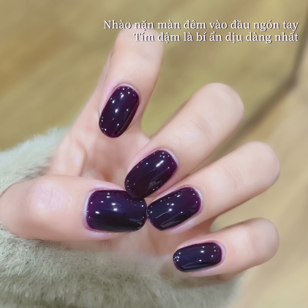 XEIJAYI 10ml - Sơn móng tay dạng gel màu tím đậm, bền màu và rực rỡ, thích hợp cho salon và tự sơn móng tay tại nhà.