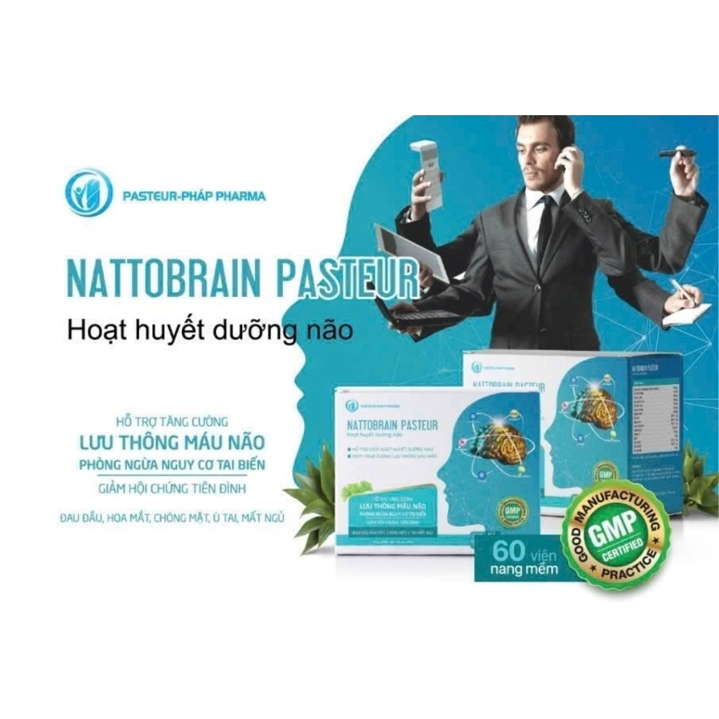 Dưỡng não -Nattobrain- giúp hoạt huyết dưỡng não tăng cường máu não tuần hoàn máu não dễ ngủ