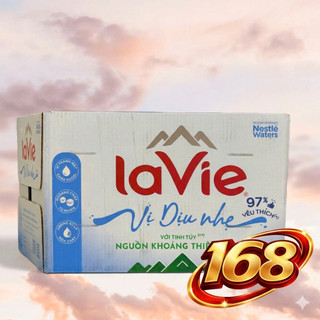 Thùng 24 chai Nước khoáng Lavie 500ml Vị Dịu Nhẹ Phiên Bản Hè Náo Nhiệt