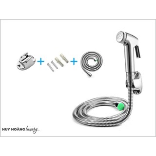 Vòi Xịt Vệ Sinh Bồn Cầu Tăng Áp Kèm Dây 1M2 Và Đế Cài, Vòi Xịt Nhà Vệ Sinh Phòng Tắm Đa Năng