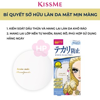 Phấn Phủ Che Khuyết Điểm Kissme Heroine Make Smooth Up Pressed Powder(Dạng Nén - Màu Xanh Pha Lê 01)