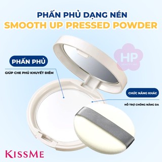 Phấn Phủ Che Khuyết Điểm Kissme Heroine Make Smooth Up Pressed Powder(Dạng Nén - Màu Xanh Pha Lê 01)