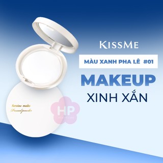 Phấn Phủ Che Khuyết Điểm Kissme Heroine Make Smooth Up Pressed Powder(Dạng Nén - Màu Xanh Pha Lê 01)