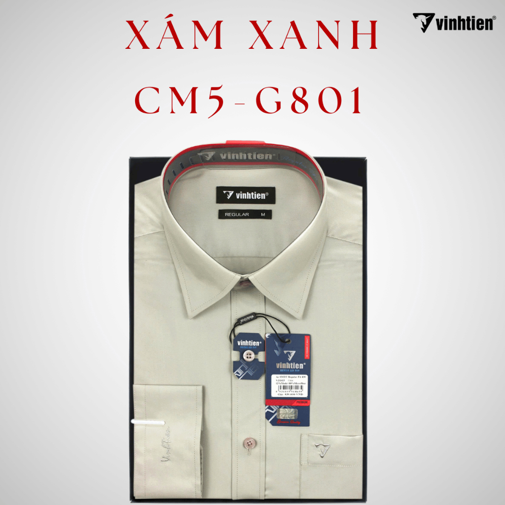 Áo Sơ Mi Nam Dài Tay Trơn Màu Vạt Bầu Form Regular Vĩnh Tiến 430 - Giỏ 2