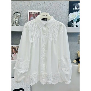 Váy Nữ, Váy Babydoll Nữ, Váy Sơ Mi Babydoll Trắng Ly Ngực Pha Chân Ren Sang Chảnh