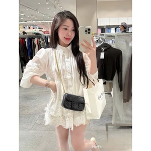 Váy Nữ, Váy Babydoll Nữ, Váy Sơ Mi Babydoll Trắng Ly Ngực Pha Chân Ren Sang Chảnh