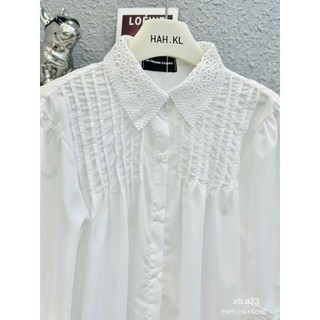 Váy Nữ, Váy Babydoll Nữ, Váy Sơ Mi Babydoll Trắng Ly Ngực Pha Chân Ren Sang Chảnh