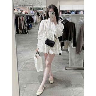 Váy Nữ, Váy Babydoll Nữ, Váy Sơ Mi Babydoll Trắng Ly Ngực Pha Chân Ren Sang Chảnh