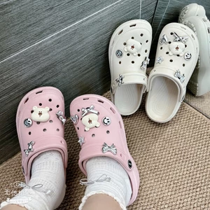 Dép sục nữ đế cao, mềm đi êm chân đính kèm charm siêu xinh