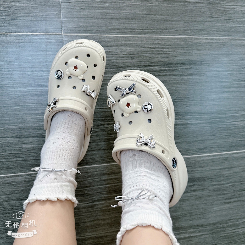 Dép sục nữ đế cao, mềm đi êm chân đính kèm charm siêu xinh