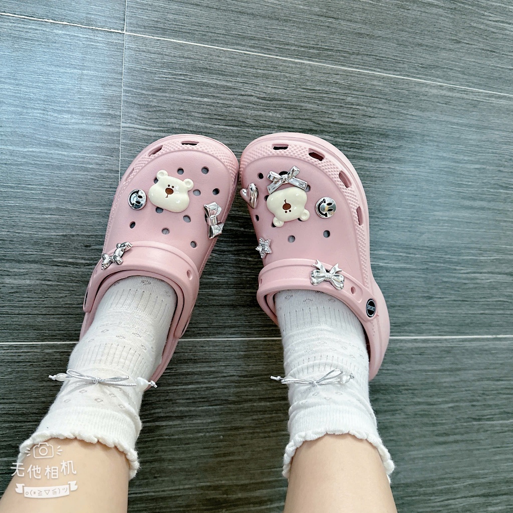 Dép sục nữ đế cao, mềm đi êm chân đính kèm charm siêu xinh