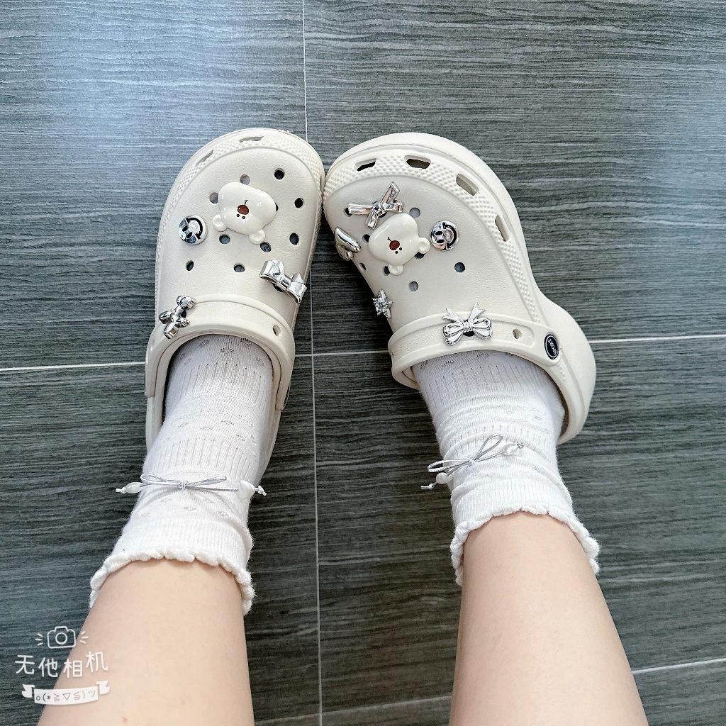 Dép sục nữ đế cao, mềm đi êm chân đính kèm charm siêu xinh