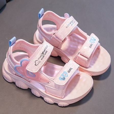 [M169] Sandal Bé Gái Quai Hậu Siêu Nhẹ, Dép Quai Hậu Bé Gái Họa Tiết Trái Tim Phong Cách Hàn Quốc size 26-37 TH Kids