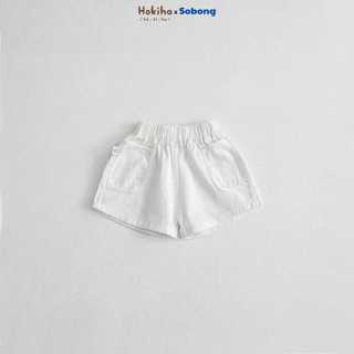 Quần đùi kaki phối túi thật cho bé trai, bé gái phong cách Hàn Quốc Hokiha vải kaki mềm, thoáng mát size 8-17kg QQ37