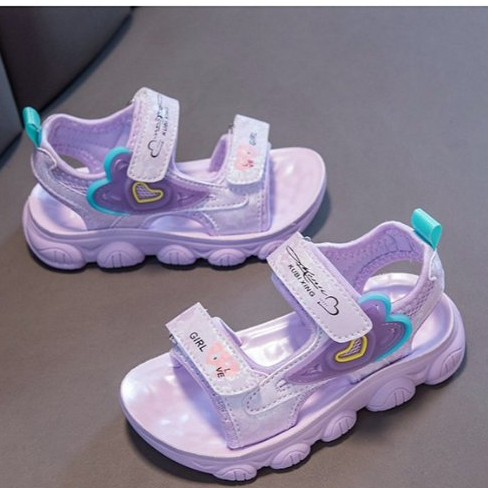 [M169] Sandal Bé Gái Quai Hậu Siêu Nhẹ, Dép Quai Hậu Bé Gái Họa Tiết Trái Tim Phong Cách Hàn Quốc size 26-37 TH Kids