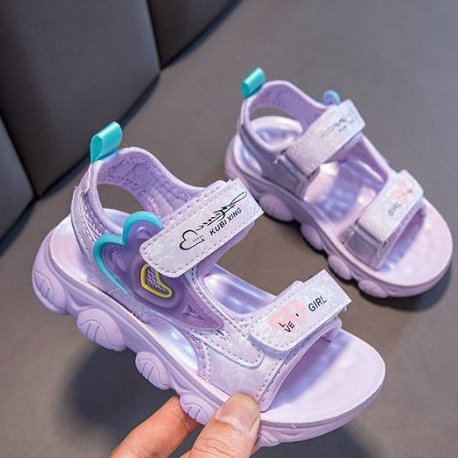 [M169] Sandal Bé Gái Quai Hậu Siêu Nhẹ, Dép Quai Hậu Bé Gái Họa Tiết Trái Tim Phong Cách Hàn Quốc size 26-37 TH Kids