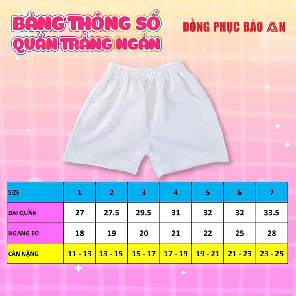 Quần Đùi Ngắn Màu Trắng Chất Cotton Mềm Mát Cho Bé - Mặc Phối Áo Cờ Đỏ Đi Chơi, Đi Học