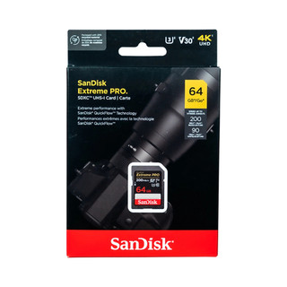 Thẻ nhớ Máy ảnh SDXC SanDisk Extreme Pro 64GB UHS-I U3 4K V30 đọc 200MB/s ghi 90MB/s (Đen)