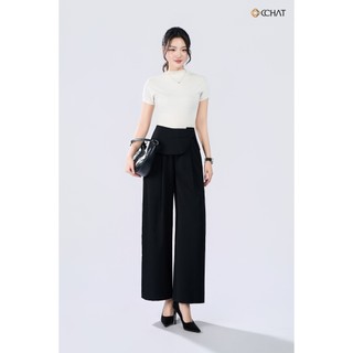 Quần Ống Rộng 𝐂𝐂𝐇𝐀𝐓 Dáng Suông Sandy 2 Ly Trước Chất Liệu Tuytsi Cao Cấp 25QDS8030ST
