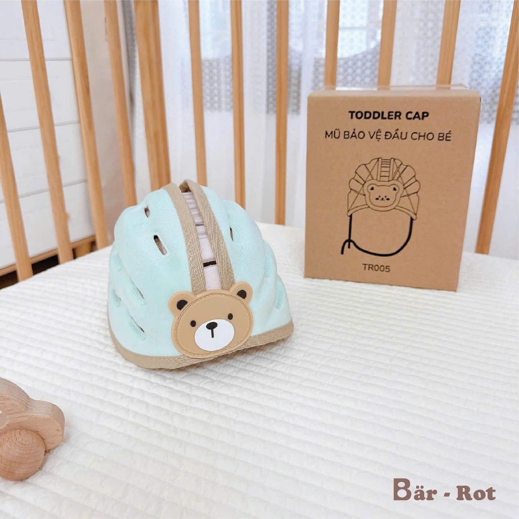 Mũ bảo hộ chống va đập thiết kế đệm ôm đầu, thoáng khí, dây bảo hộ co giãn, trọng lượng siêu nhẹ Bahu_Baby