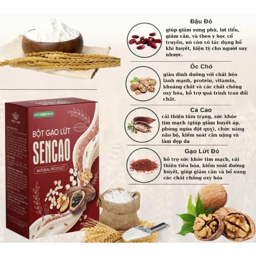 ✅ [Chính Hãng] Bột Gạo Lứt Sencao Hộp 15 Gói ✅ Bột gạo lứt giảm cân giữ dáng giảm mỡ thừa an toàn bữa ăn phụ hoàn hảo