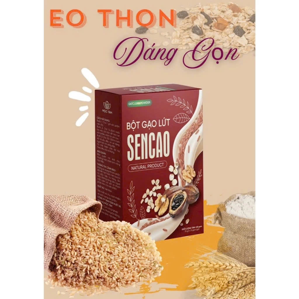 ✅ [Chính Hãng] Bột Gạo Lứt Sencao Hộp 15 Gói ✅ Bột gạo lứt giảm cân giữ dáng giảm mỡ thừa an toàn bữa ăn phụ hoàn hảo