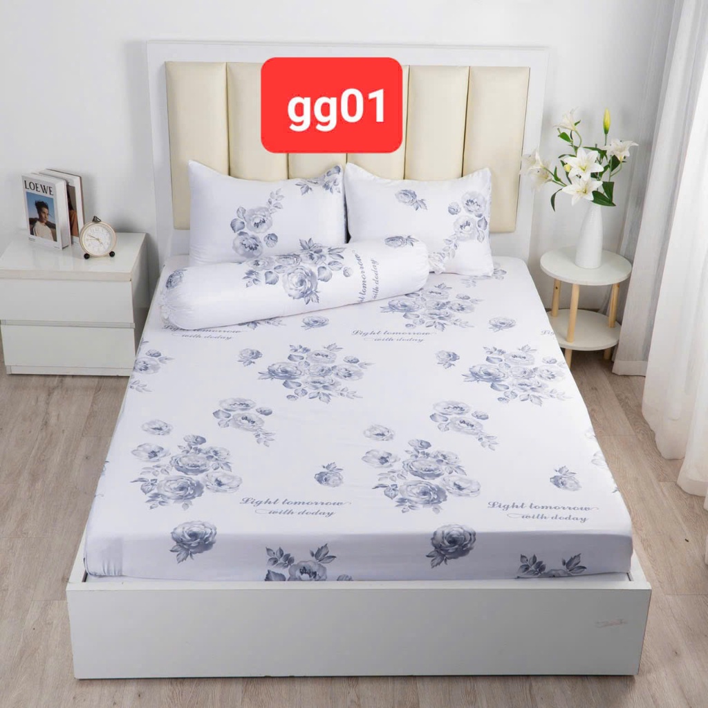 Set Ga Gối 4 Món Lụa Thái Cao Cấp – Ga Chun, Gối Ôm, Mềm Mượt, Mát Lạnh, Thoáng Khí