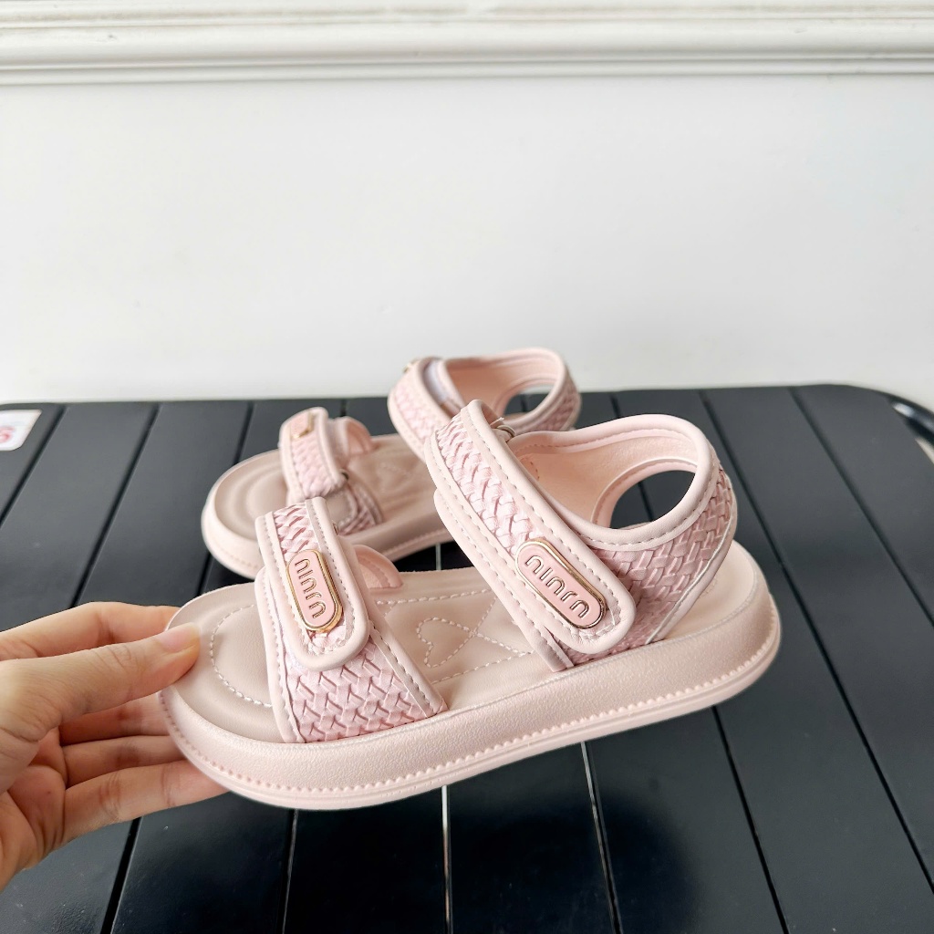 [M180] Sandal Bé Gái Quai Bện Cao Cấp, Dép Quai Hậu Công Chúa Đế Bánh Mì Siêu Nhẹ Chống Trơn Trượt Phong Cách Hàn Quốc
