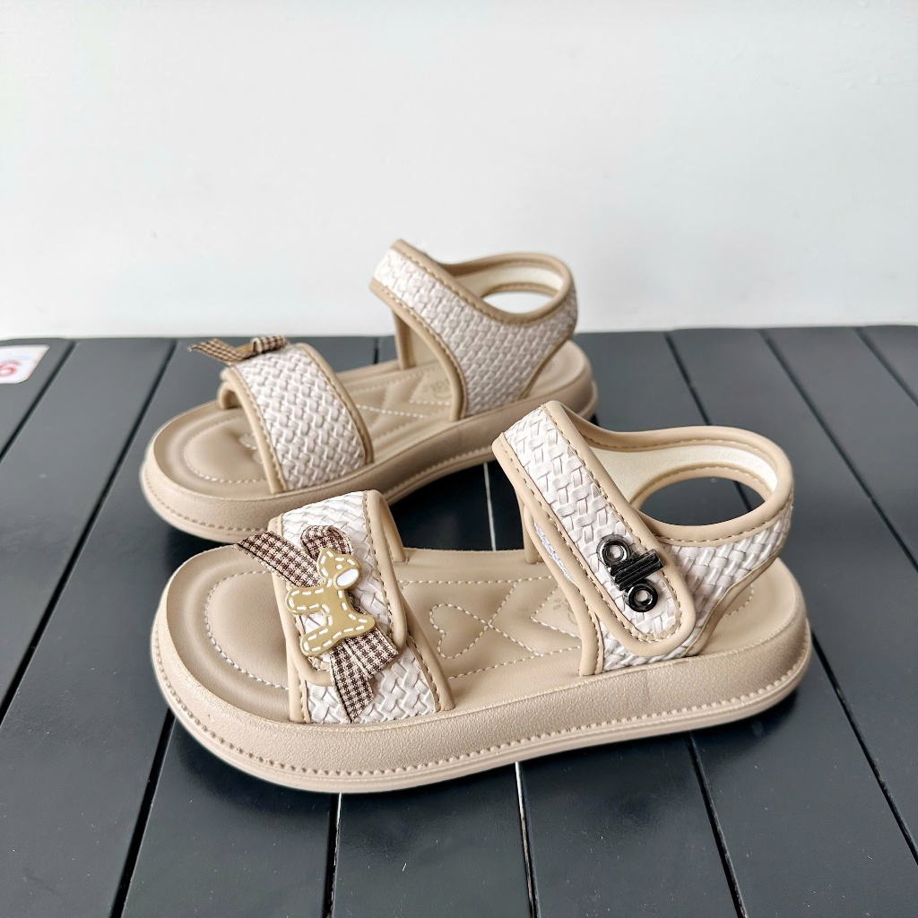 [M180] Sandal Bé Gái Quai Bện Cao Cấp, Dép Quai Hậu Công Chúa Đế Bánh Mì Siêu Nhẹ Chống Trơn Trượt Phong Cách Hàn Quốc