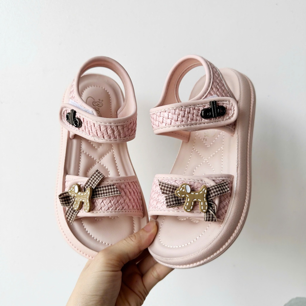 [M180] Sandal Bé Gái Quai Bện Cao Cấp, Dép Quai Hậu Công Chúa Đế Bánh Mì Siêu Nhẹ Chống Trơn Trượt Phong Cách Hàn Quốc