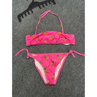 (Thanh lý) Bộ đồ bơi, bikni 2 mảnh cho bé gái màu hồng quả dứa dễ thương hàng VNXK